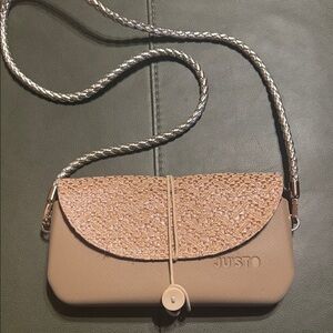 JUSTO, Tan and Rose Gold Women's Bag, EUC